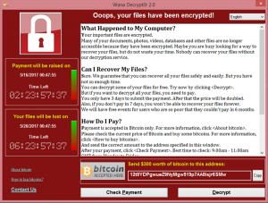 WannaCry screen shot Source: Wikepedia