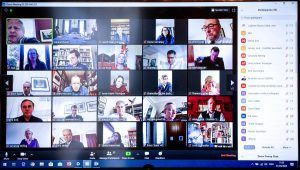 Boris Johnson exposing Zoom meeting ID